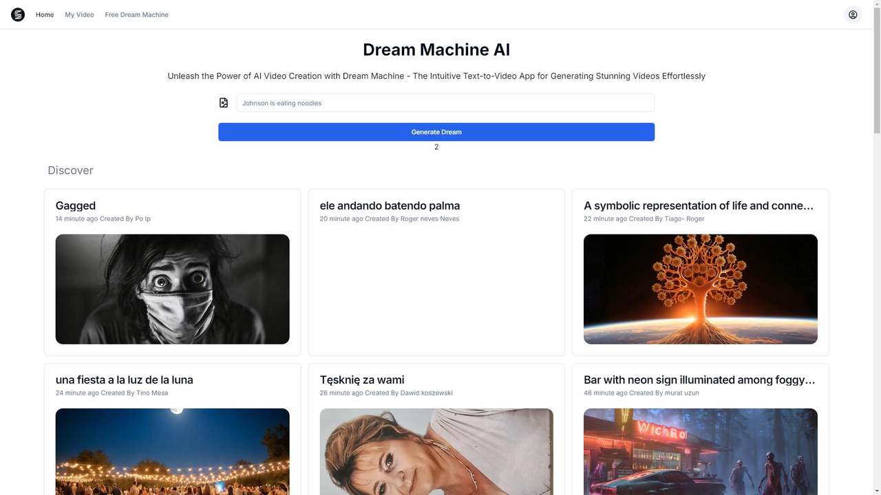 Dream Machine AI 截图