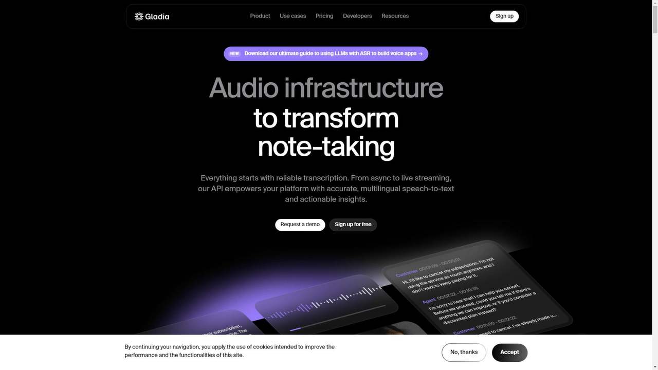 Gladia Audio Transcription API 截图