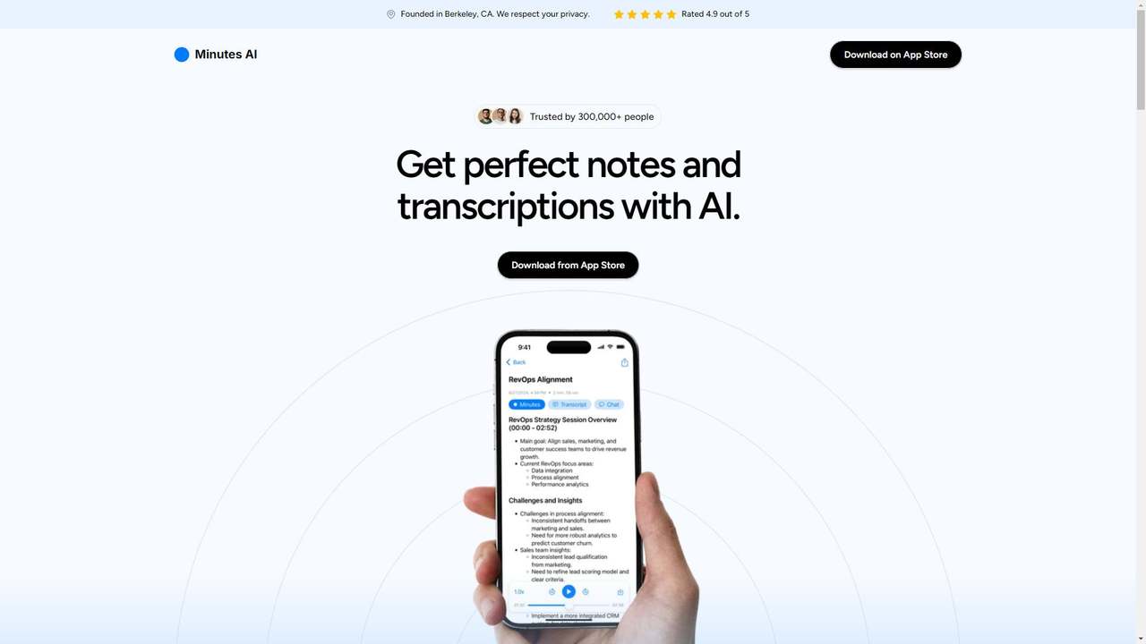 Minutes AI 截图