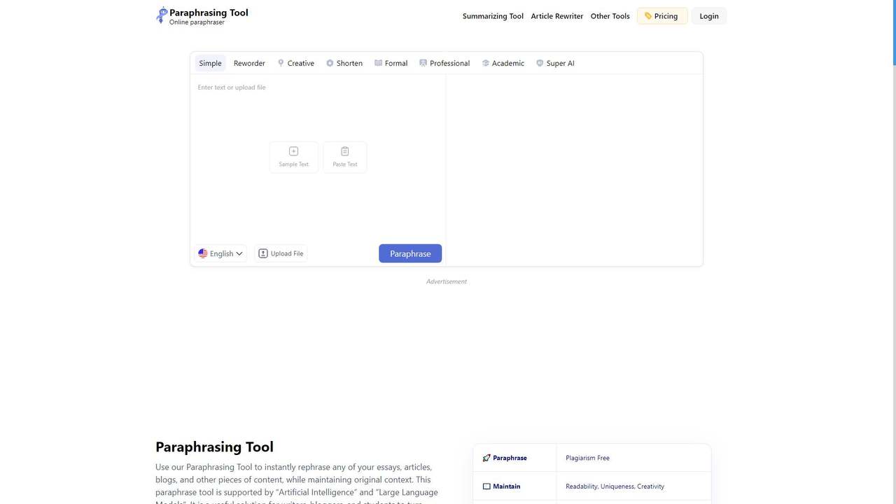 Paraphrasing.io 截图