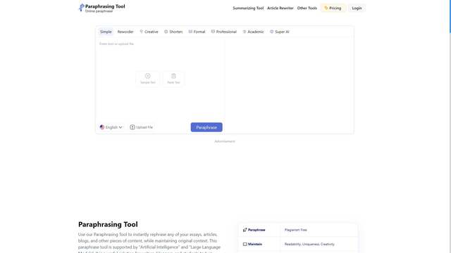 Paraphrasing Tool