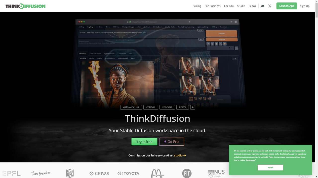 ThinkDiffusion 截图