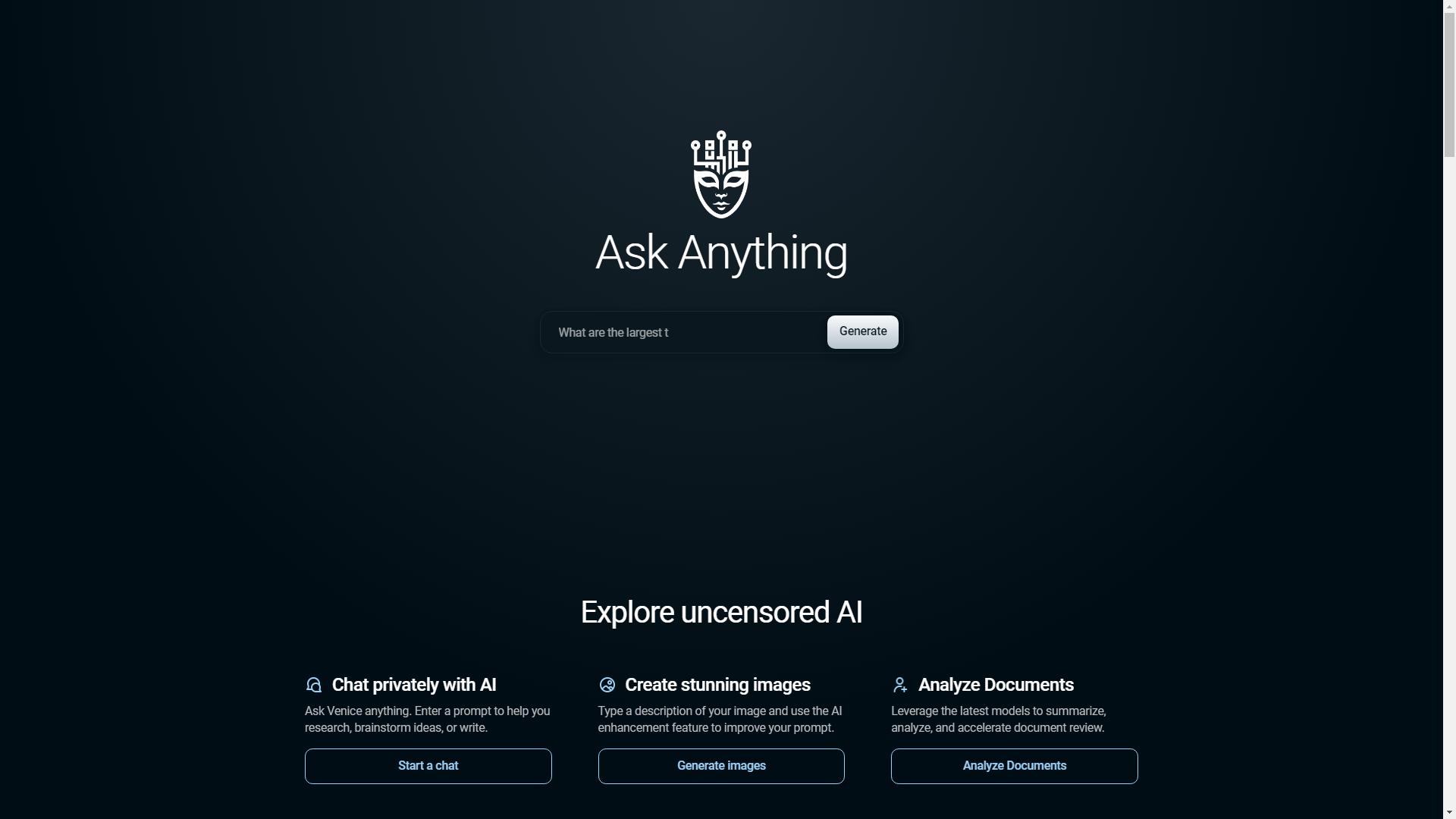 Venice AI | 私密无审查AI 聊天与生成工具