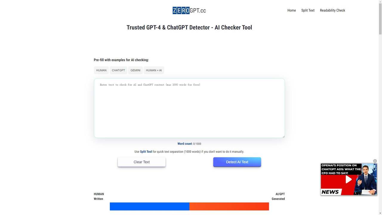ZeroGPT.cc 截图