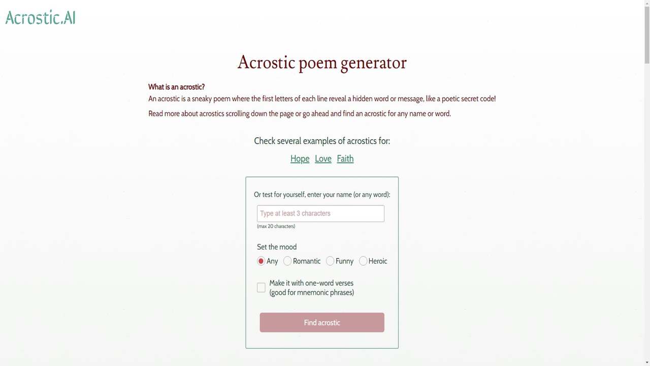 Acrostic.AI 截图