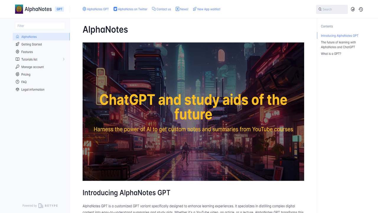 AlphaNotes GPT 截图