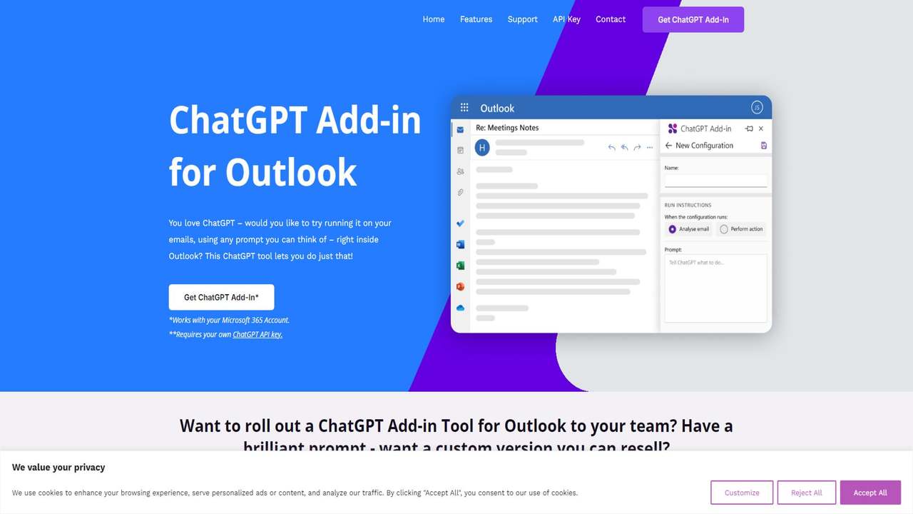 ChatGPT Add-in for Outlook 截图