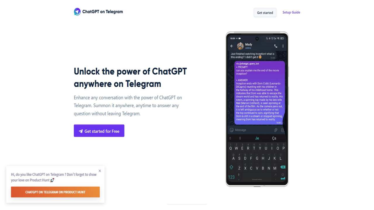 ChatGPT on Telegram 截图