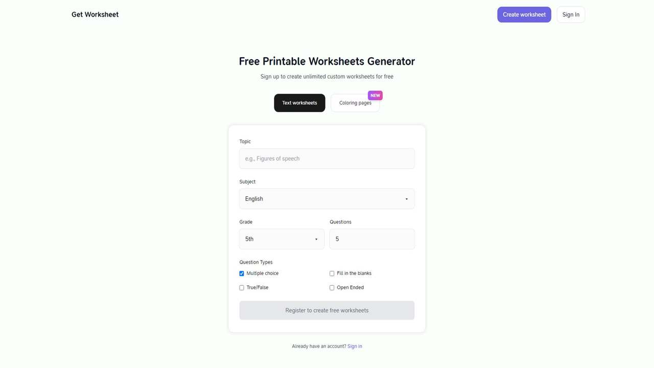 Worksheet 截图