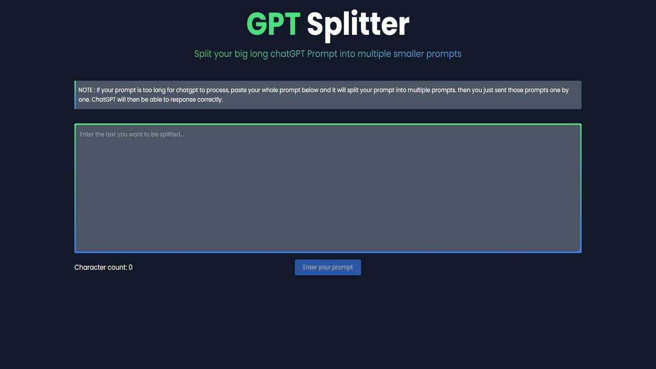 GPTSplitter 截图