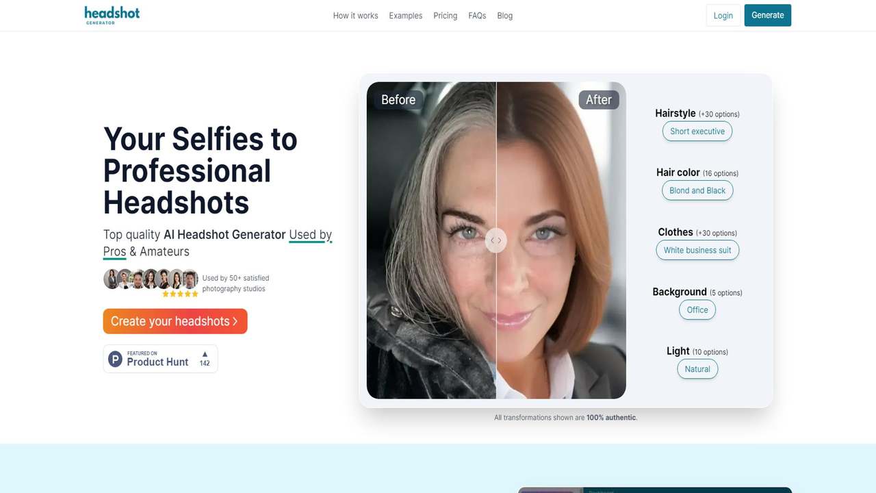 HeadshotGenerator.io 截图