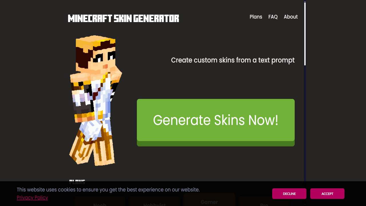 Minecraft 皮肤生成器 截图