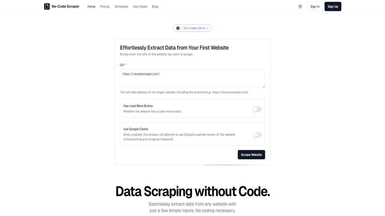 No-Code Scraper 截图