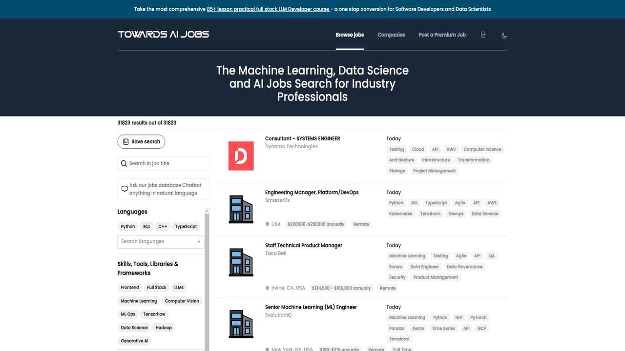 Towards AI Jobs 截图