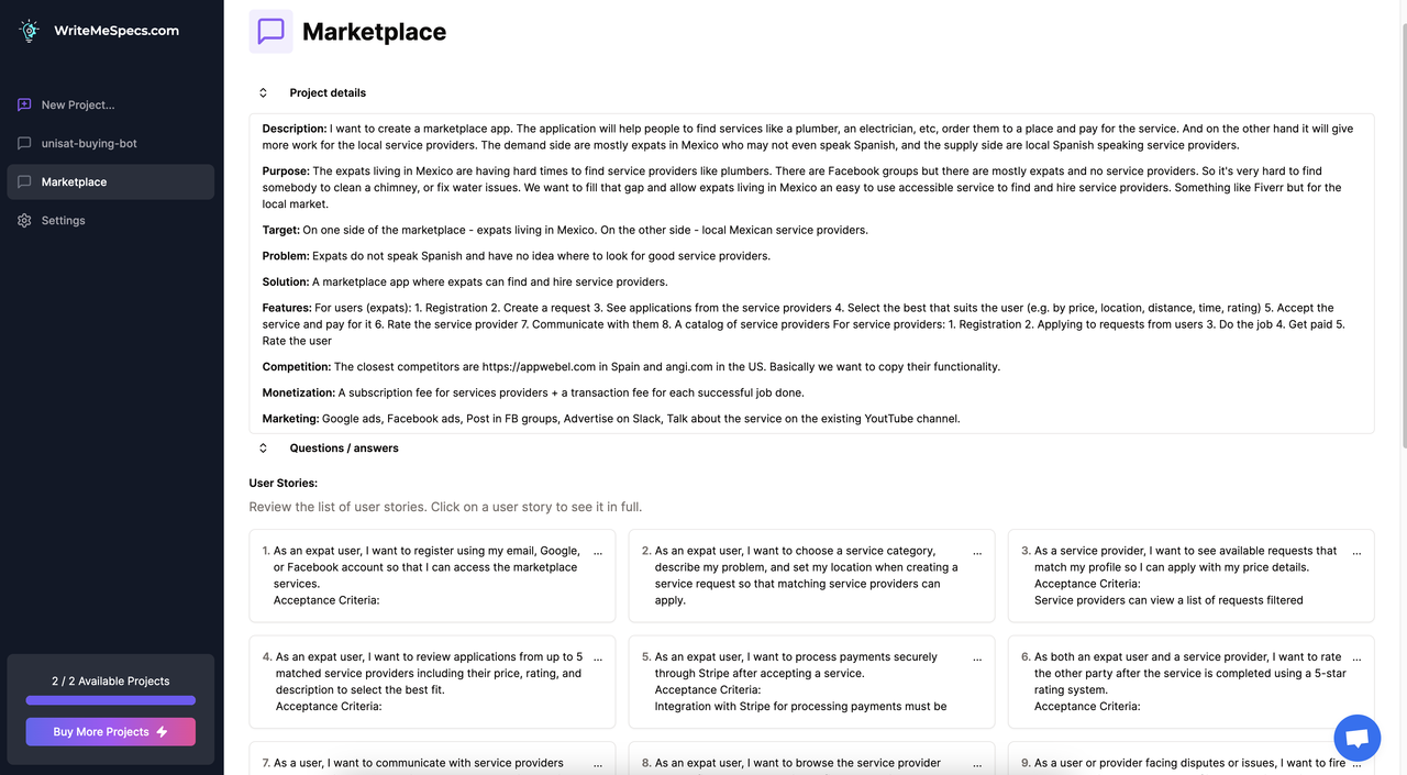 WriteMeSpecs 截图