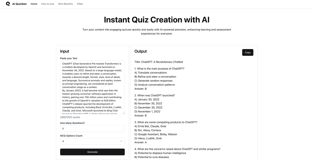 AIQuizGen 截图