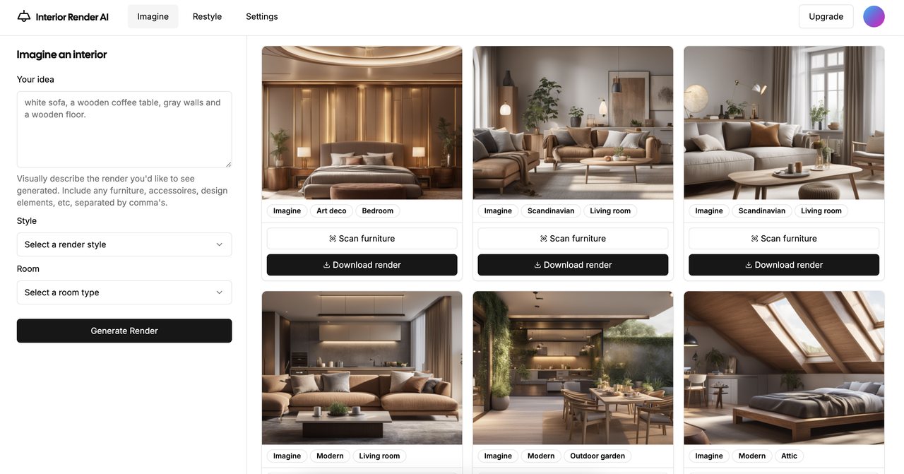 Interior Render AI 截图