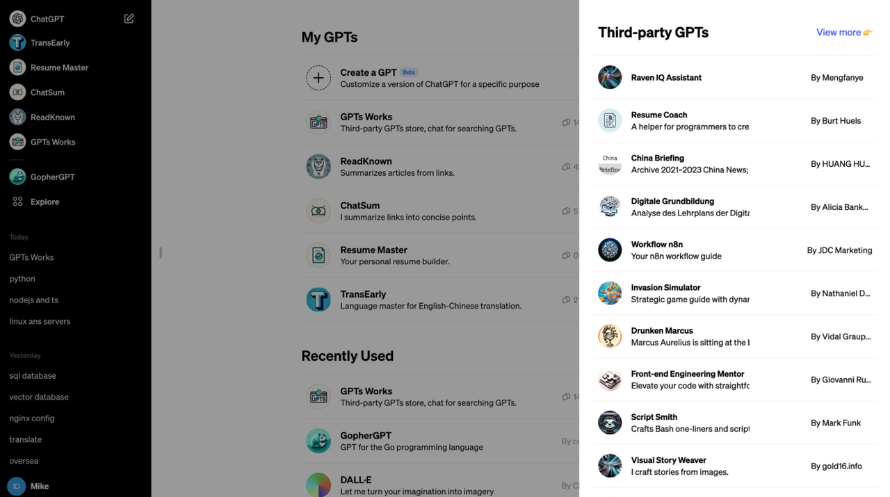 GPTs Works 截图