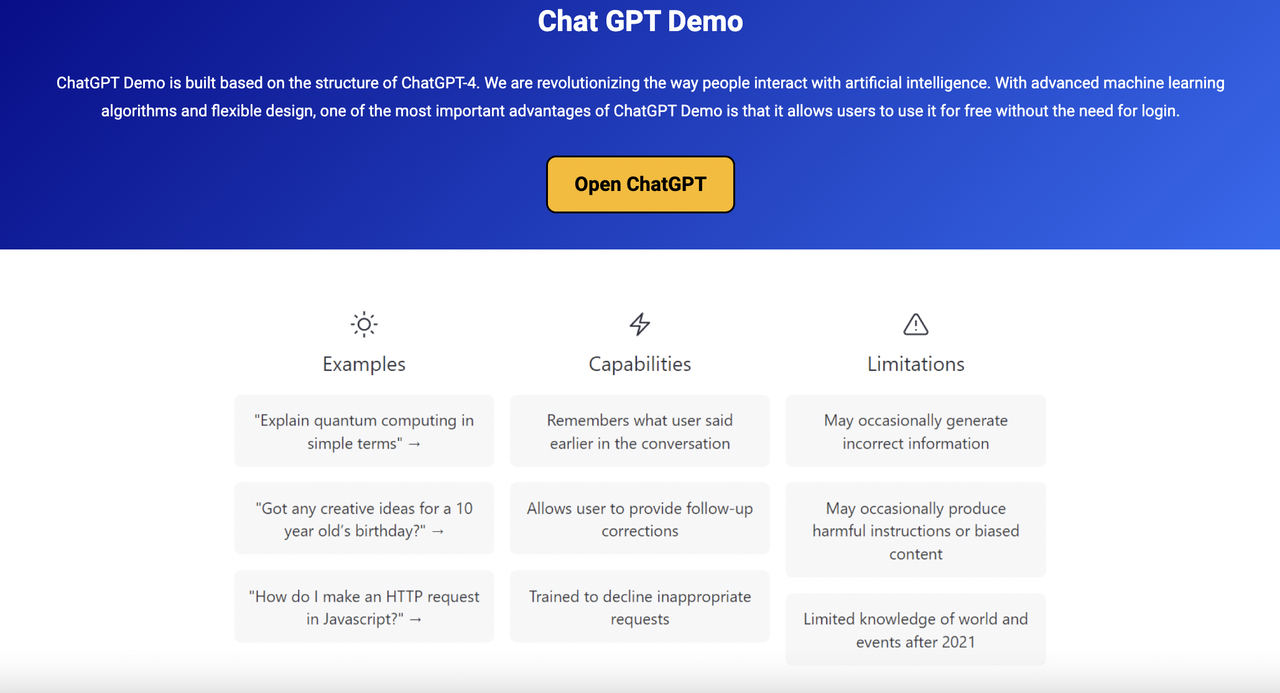 Chat GPT Demo 截图
