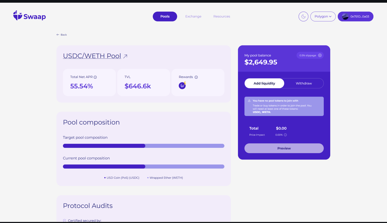 Swaap Finance 截图