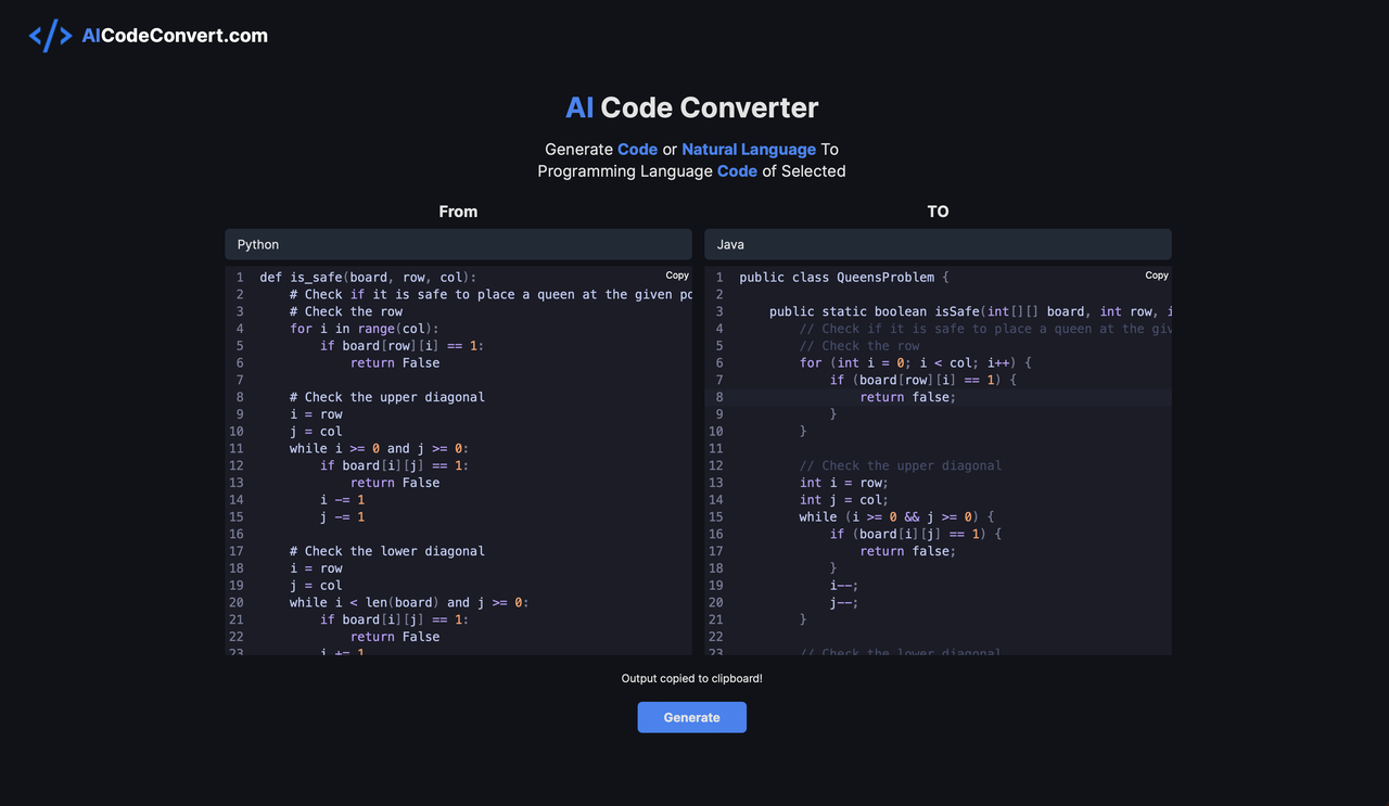 AI Code Converter 截图
