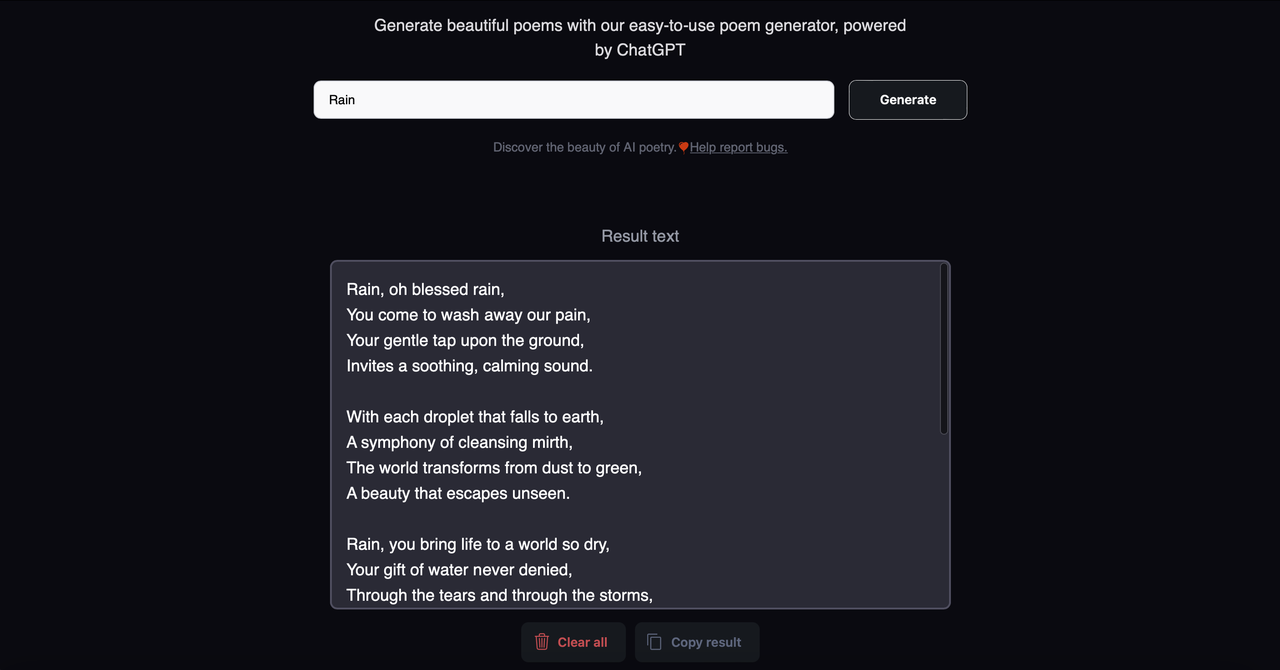 PoemGenerator.io 截图
