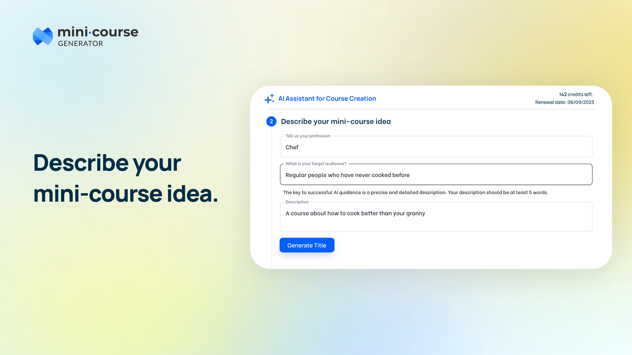 Mini Course Generator 截图