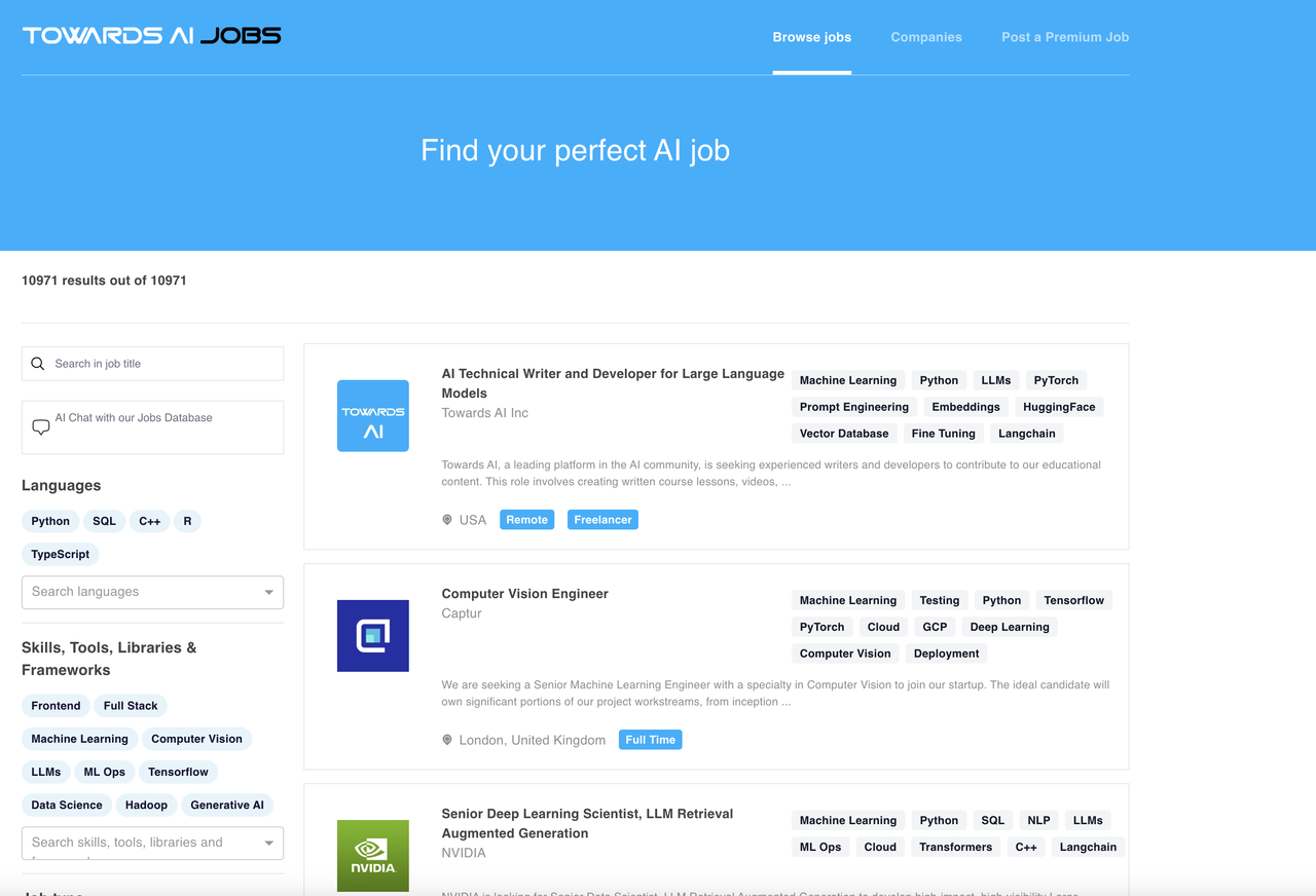Towards AI Jobs 截图