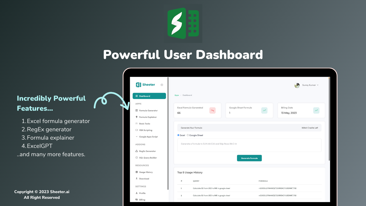 Sheeter.ai 截图
