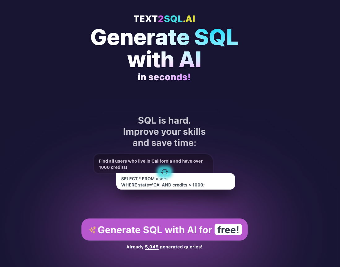 Text2SQL.AI 截图