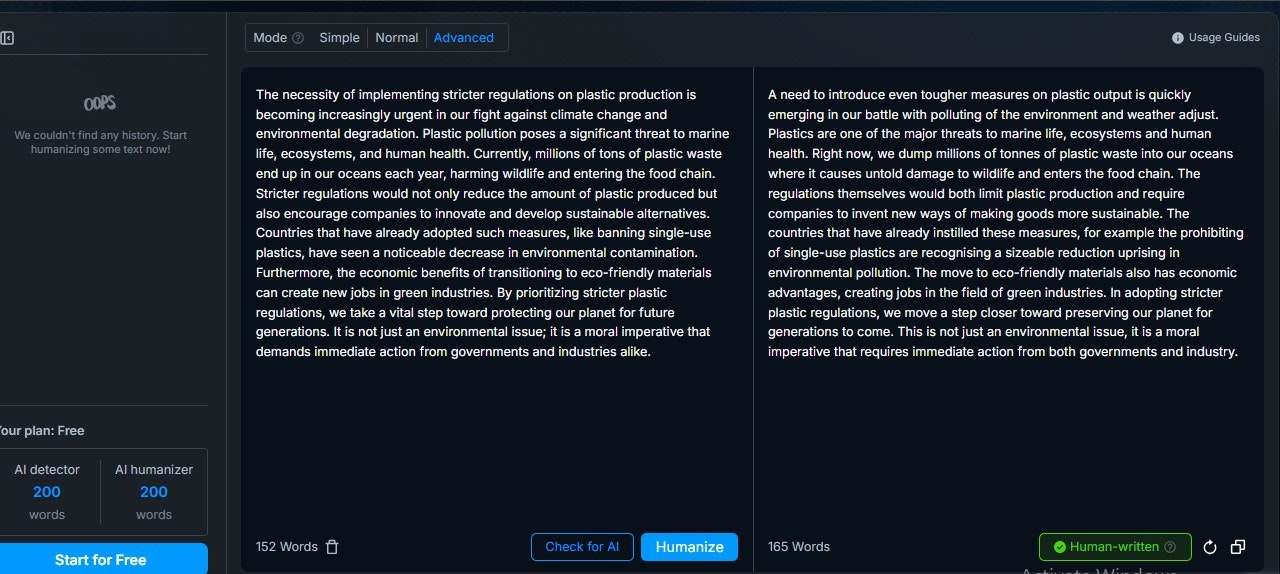 Humanize.io 截图