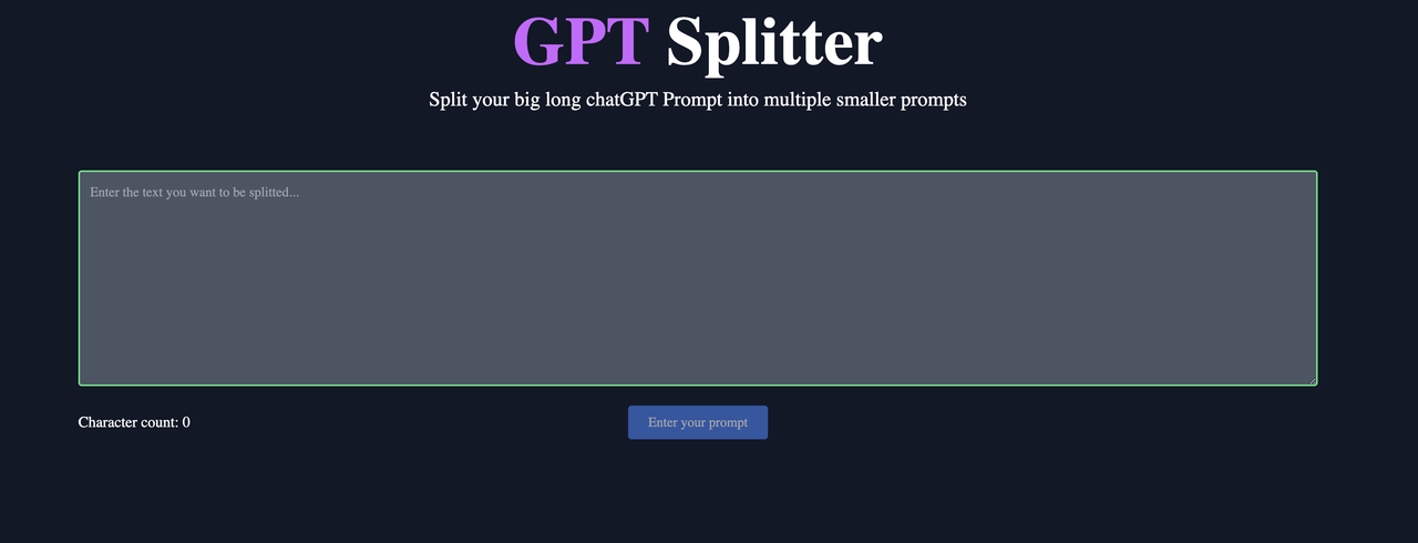 GPTSplitter 截图