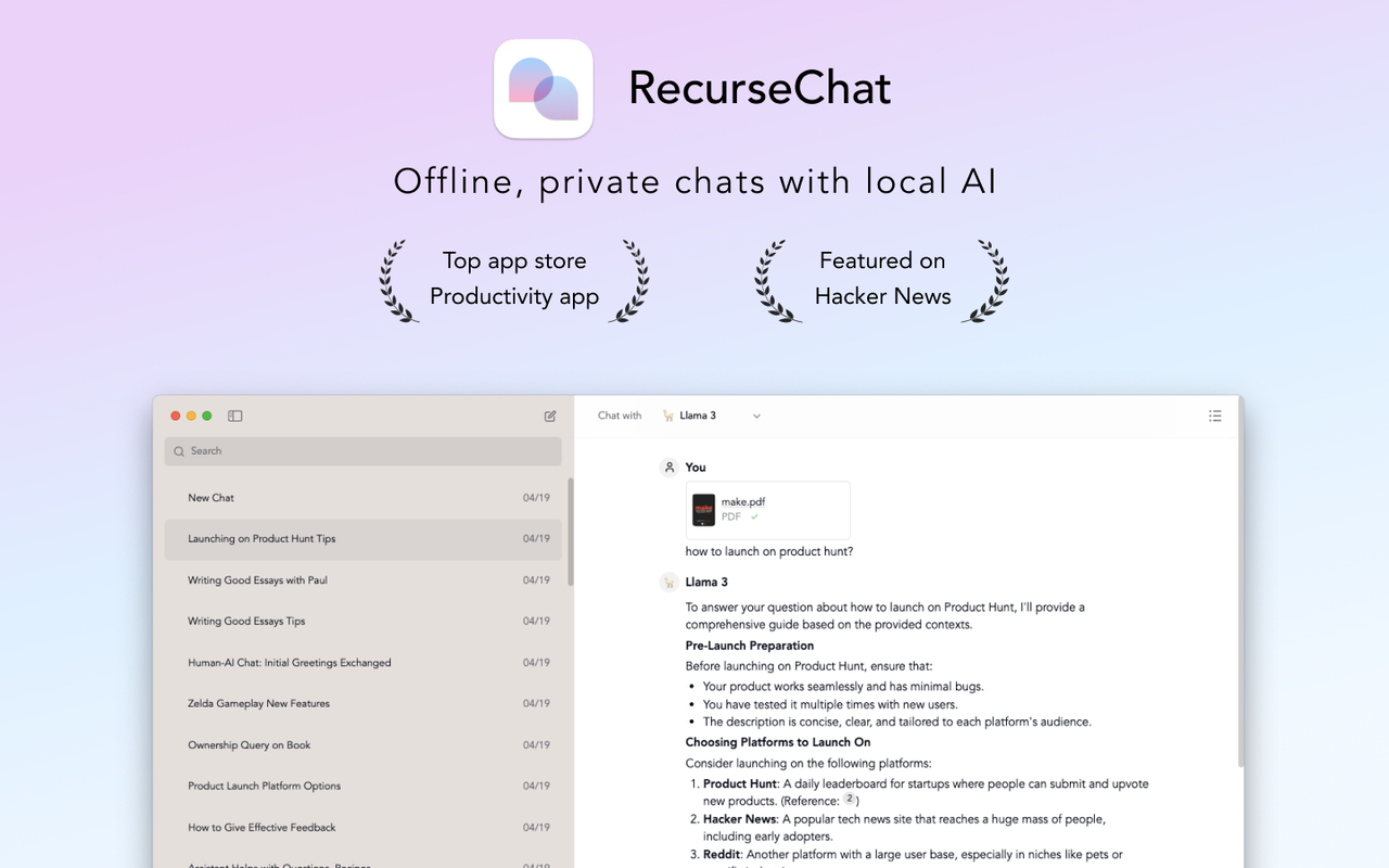 RecurseChat 截图