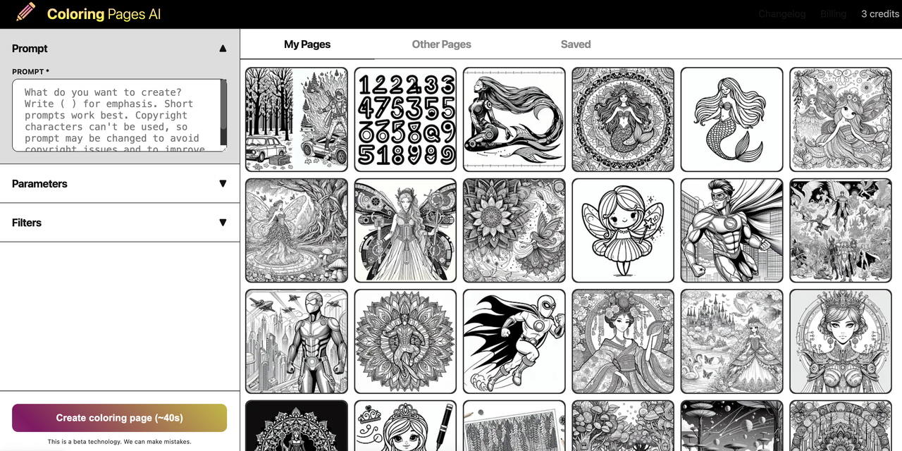 ColoringPages AI 截图