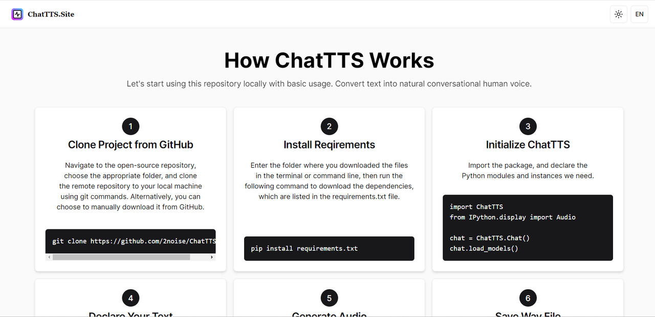 ChatTTS 截图