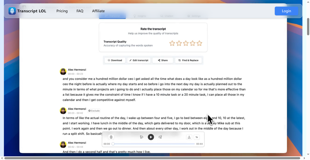 Transcript LOL 截图