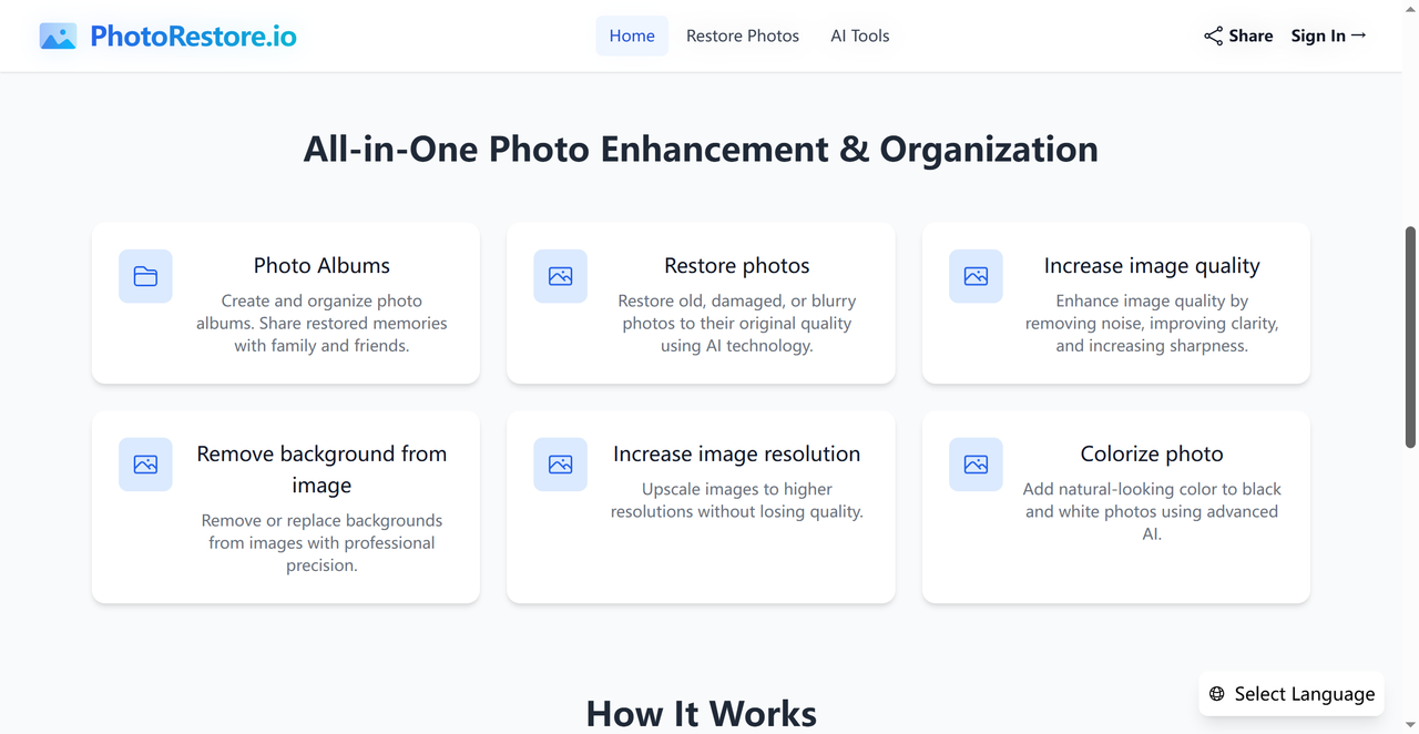 PhotoRestore.io 截图
