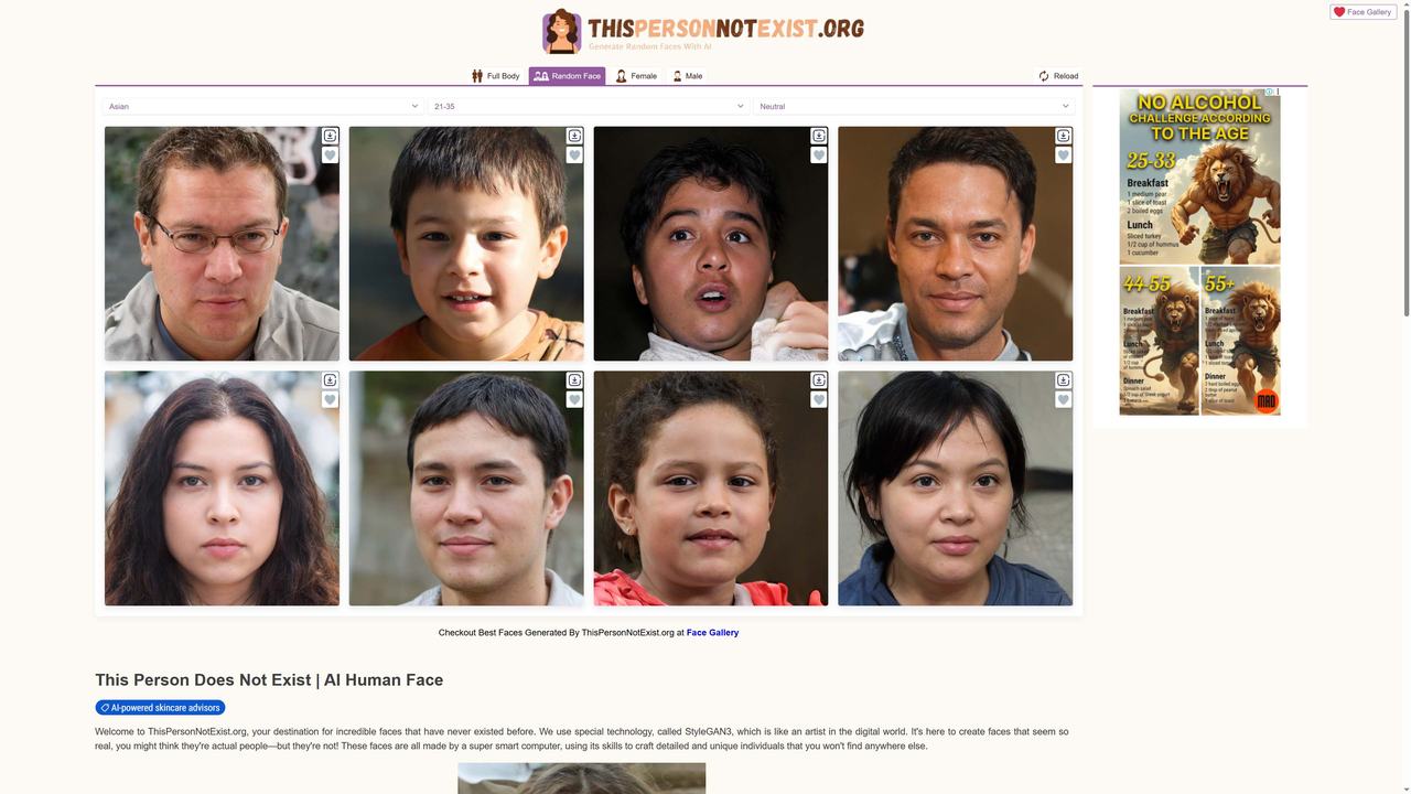 ThisPersonNotExist.org 截图
