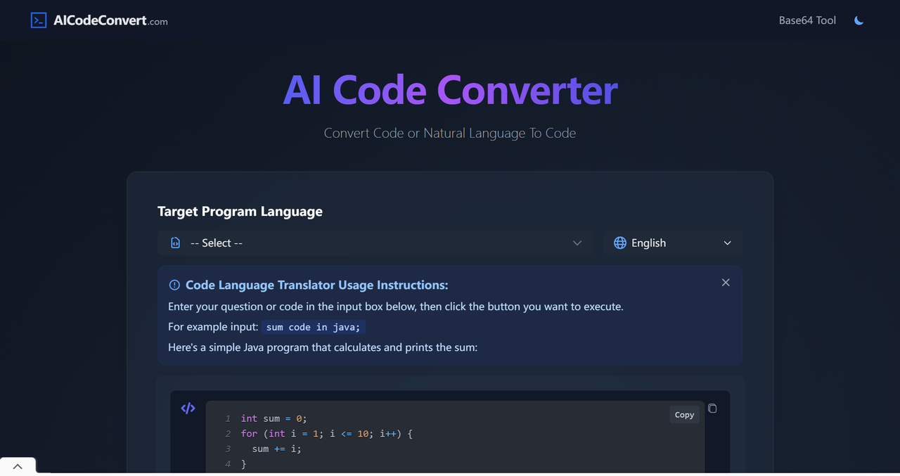 AI Code Converter 截图