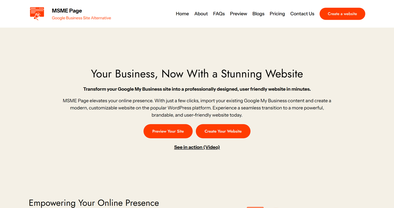 MSME Page 截图