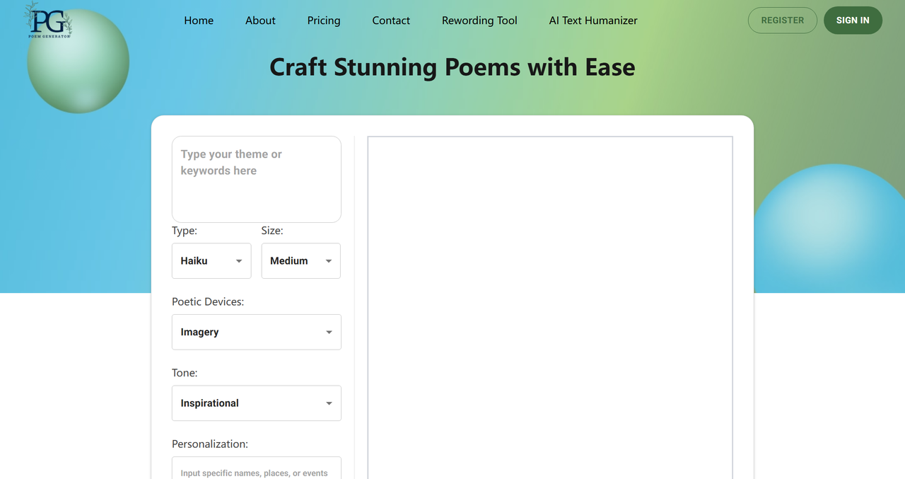 PoemGenerator.io 截图